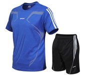 Ropa deportiva informal para hombre, camiseta de manga corta para Fitness de verano, ropa de secado rápido, conjunto holgado de dos piezas para correr XXXXXL