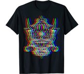 Camiseta unisex japonesa con estética de guerrero bushido y máscara de demonio samurái oni S
