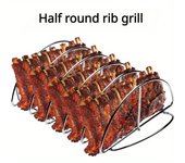 Parrilla de costilla semicircular Parrilla para bistec Parrilla para pollo Herramientas para parrilla Parrilla para barbacoa Parrilla antiadherente plata
