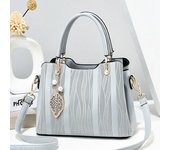 Bolsos de mano a rayas de moda para mujer, bolso bandolera de piel sintética con asa superior, bolso tipo cartera
