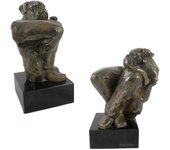 Boxer, German Boxer III - Dog statue, bust on stone base, sculpture, trophy for dog show by Art-Dog brand marrón