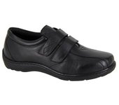 Mod Comfys Zapatos casuales extra anchos de cuero Softie para mujer/señora 4 UK negro