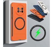 Funda magnética Magsafe para Huawei Mate X5 X3 X2, carcasa trasera rígida de PC sin marco, carcasa de carga inalámbrica para Mate X3 X2 X5 Huawei Mate X5 blanco