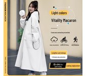 Impermeable largo integral para mujer para patinetes eléctricos, edición 2024, impermeable y de una sola pieza. XL [Height 170-180cm]