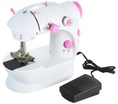 Máquina de coser multifunción con luces Mini máquina de coser portátil ajustable de 2 velocidades de doble hilo eléctrica para el hogar