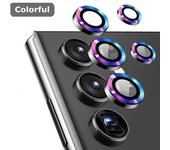 Protector de lente de cámara para Samsung S24 S23 Ultra, película de vidrio templado de aleación de aluminio y metal para Galaxy S22 Ultra, accesorios For S22 Ultra negro