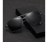 Gafas de sol polarizadas de diseño Vintage para hombre, gafas clásicas para conductor de pesca, montura de Metal UV400, gafas de sol de conducción negras negro