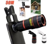 1 Uds HD360 Zoom óptico Clip teleobjetivo lente de cámara telescópica para teléfono inteligente transforma tu teléfono en una cámara profesional negro
