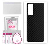 apgo Protective Skin Sticker for the back compatible with Huawei P Smart 2021 NFC, Wrap Film, Foil, Vinyl - Pattern Carbon Black