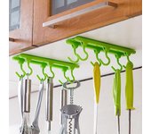 Hogar baño cocina percha de plástico estante toalla sombrero utensilio gancho montado en la pared blanco
