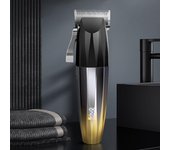 1 Juego de cortadora de pelo eléctrica profesional, cabezal cortador ajustable, potente cortadora de pelo silenciosa para afeitado en casa oro