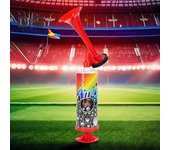 Bocina de aire portátil para fanfarria de campeonato de fútbol, trompeta de mano para eventos deportivos, bocina de aire multifuncional para animar, mayor seguridad y rentabilidad. rojo