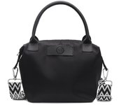 Bolso pequeño informal de tela de nailon para mujer, bolso de mano japonés sencillo de color sólido, bolso de hombro oblicuo para deportes al aire libre negro