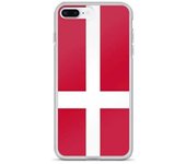 Funda iPhone - Drapeau Danemark - iPhone 8 Plus - Souple - Multicolore - Verticale