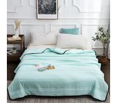 Edredón ligero de rayas finas para aire acondicionado de verano, edredón transpirable para sofá, cama de oficina, colchas de viaje, manta 1PCS 100x150cm
