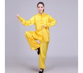 Ropa de Tai Chi Ropa de entrenamiento Ropa de entrenamiento matutino de primavera y verano Ropa de artes marciales Trajes para hombres y mujeres XS amarillo