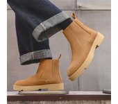 Botas Martin de otoño para hombre, botas altas estilo retro británico, botas Chelsea informales de caña media, cortas, 66618-J 38 marrón