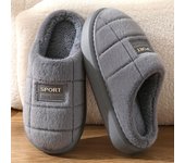 Pantuflas de algodón para hombre, pantuflas de invierno para el hogar con lana EVA, pantuflas cálidas de algodón con fondo grueso para hombre 40-41 gris
