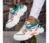 MCTIN Zapatos de mujer para exteriores, zapatillas de plataforma, zapatillas de tenis para hombre, zapatillas de tenis para correr 36 blanco/azul
