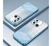 Funda de silicona con revestimiento de purpurina degradado de lujo Note11 12pro para Xiaomi Redmi Note 11 12 13 Pro Plus Note 12S 11S 10S 9S 12C Redmi Note 9 azul