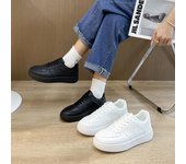 Zapatos negros pequeños Zapatos blancos pequeños de mujer Air Force No. 1 Zapatos casuales de cuero con plataforma versátiles 35 blanco