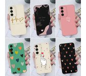 Para Samsung Galaxy S23 S22 S21 S20 + Ultra Note 10 20 Lite Cute Love Heart Square Funda trasera de silicona líquida para Samsung GalaxyS22 parachoques de teléfono Samsung Note 10 Lite
