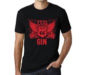 Camiseta vintage para hombre con gráfico Feel The Gin Deep Black Red Text XS negro