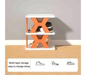 Zapatero plegable de 3 niveles, zapatero de esquina estrecho, zapatero vertical, organizador de almacenamiento de zapatos independiente multifuncional que ahorra espacio 1pc