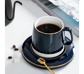 Juego de dos piezas de taza de café de gran capacidad, plato, taza de desayuno de estilo nórdico, taza de café, taza de agua de cerámica, taza de leche verde