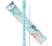 Flauta dulce de 8 agujeros con llave en C para escuela primaria Jasenna Soprano, bolsa de cuero para limpieza y almacenamiento de digitación, flauta dulce verde, estudiantes, principiantes, flauta dulce, baqueta,