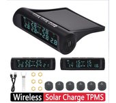 Monitor de presión de neumáticos para coche con energía solar, 6 sensores externos, sistema de monitoreo TPMS, pantalla LCD digital de 8 bares, alta precisión, inalámbrico. 4 External Sensor