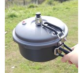 Olla a presión plegable portátil de aleación de aluminio de 80 KPA, olla para estofado de 2 l para exteriores negro