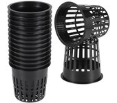 10 macetas de malla nuevas, cestas hidropónicas, red de cultivo sin tierra, de plástico, para plantar black-10Pcs negro