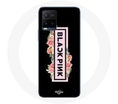 Funda para Vivo Y21s 2021 / Y21 2021 Blackpink K-pop Group Logo Fondo Negro