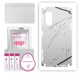 apgo Protective Skin Sticker for the back+sides compatible with Xiaomi POCO F3 GT, Full Wrap Film, Foil, Vinyl - Pattern White Marble