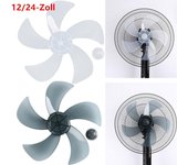 Aspas de repuesto para ventilador de 12/14 pulgadas, 5 hojas con tapa de tuerca, para ventilador de pedestal de pie, ventilador de mesa, accesorios para ventiladores. 14 Inch gris