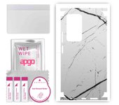 apgo Protective Skin Sticker for the back+sides compatible with Xiaomi Poco F4, Full Wrap Film, Foil, Vinyl - Pattern White Marble