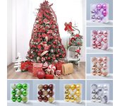9 Piezas Adornos de Bolas de Navidad Bola de Plástico Impresa de Colores Inastillable de 6 cm para Diseño de Escena de Fiesta Navideña Decoración Colgante de Árbol de Navidad café