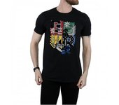 Harry Potter - Camiseta de algodón para hombre con casas de Hogwarts S negro