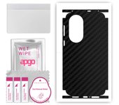 apgo Protective Skin Sticker for the back+sides compatible with Huawei P50, Full Wrap Film, Foil, Vinyl - Pattern Carbon Black