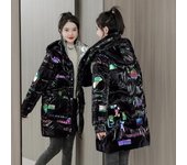 Chaqueta corta holgada para mujer, abrigo tipo parka de invierno para mujer, moda coreana, chaquetas acolchadas de algodón ultraligeras y cálidas para mujer S blanco