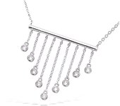 Les Trésors De Lily [Q4066] - Collier argent 'Sissi' blanc argenté (rhodié) - 33x32 mm blanco