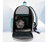 Bolsas de transporte para gatos, mochilas de viaje para exteriores, resistentes al viento, para gatos, perros pequeños, bolsas de transporte, mochilas transportadoras para gatos con cojín verde