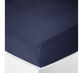 Drap housse  Noah  toutes dimensions  Gaze de Coton  - Noah Bleu Nuit - 90 x 190 cm bonnet de 30 cm