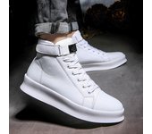 Botas cortas blancas de lujo para hombre, moda Otoño Invierno 2024, botas de trabajo antideslizantes, cómodas y ligeras, zapatos deportivos informales. 39 blanco
