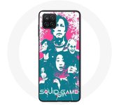 Funda Samsung Galaxy A12 Squid Game Poster personajes logo