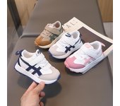 Zapatos para caminar de diseño a la moda para bebés y niños, zapatillas de deporte blancas antideslizantes, zapatos informales para niños y niñas, zapatos transpirables para exteriores 25 azul