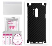 apgo Protective Skin Sticker for the back+sides compatible with OnePlus 8 Pro, Full Wrap Film, Foil, Vinyl - Pattern Carbon Black