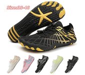 Zapatos de agua para hombres y mujeres, zapatos acuáticos de playa, sandalias de natación, drenaje, zapatos deportivos para vadear, navegación de secado rápido, pies descalzos, yoga, gimnasio, pesca, surf, zapatillas de deporte 35 oro