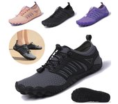 Hombres Natación Zapatos de agua Mujeres Descalzo Aqua Zapato Secado rápido Sandalias de playa Calcetines de buceo Zapatillas de deporte para correr Fitness Yoga Buceo Surf Camping 35 color rosa